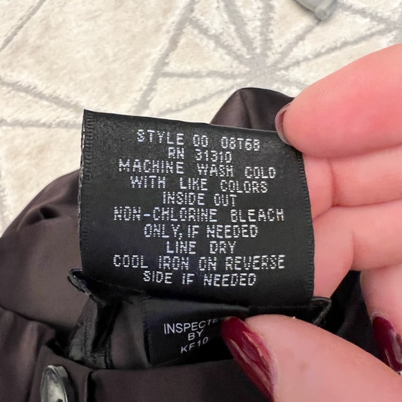 iz byer California brown silk spandex pencil skirt with buttons womens size 9 - Picture 9 of 9